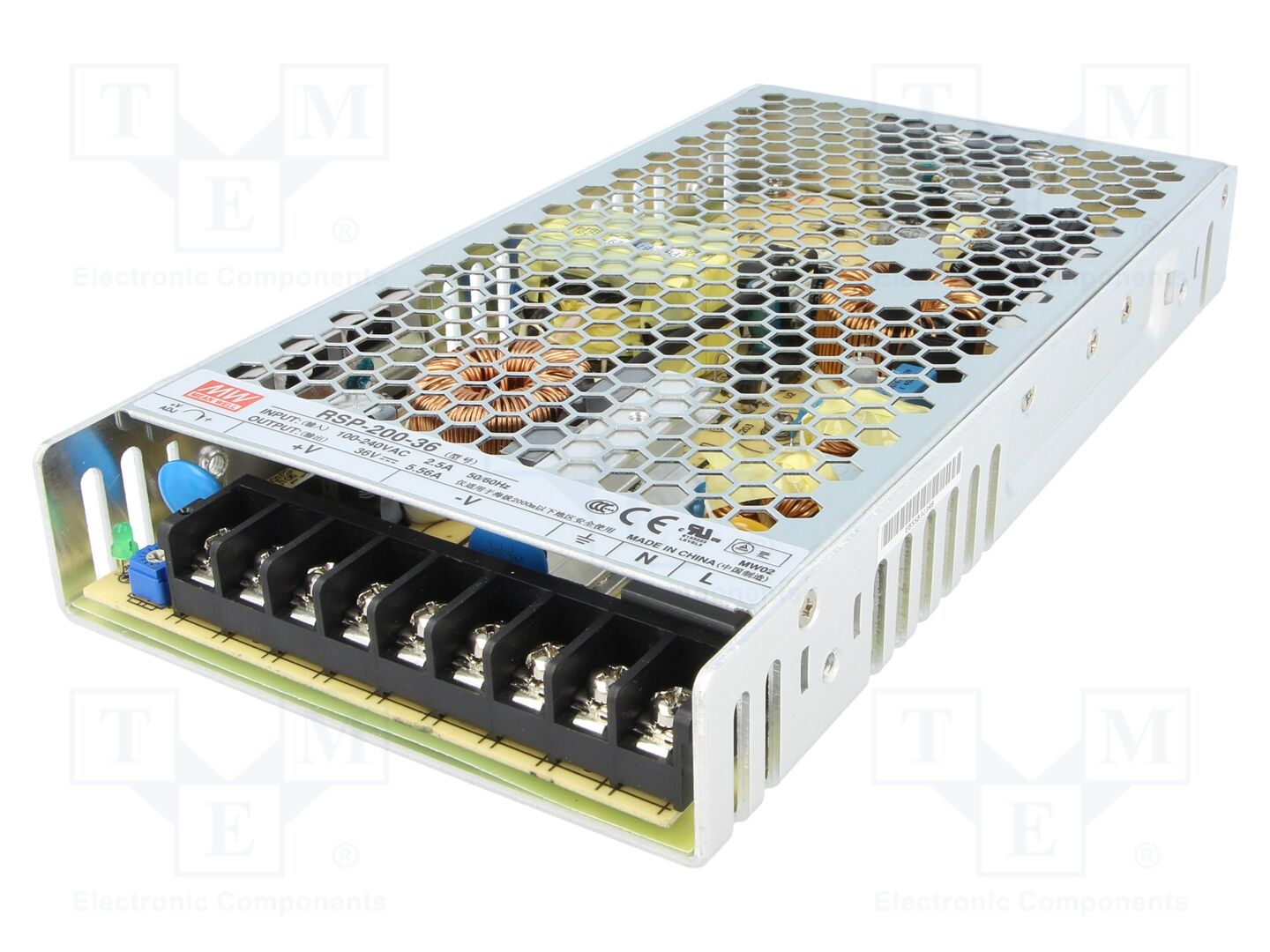 MEAN WELL RSP-200-36 Sisäänrakennettu kytkentäsähkölaite 200W 36VDC