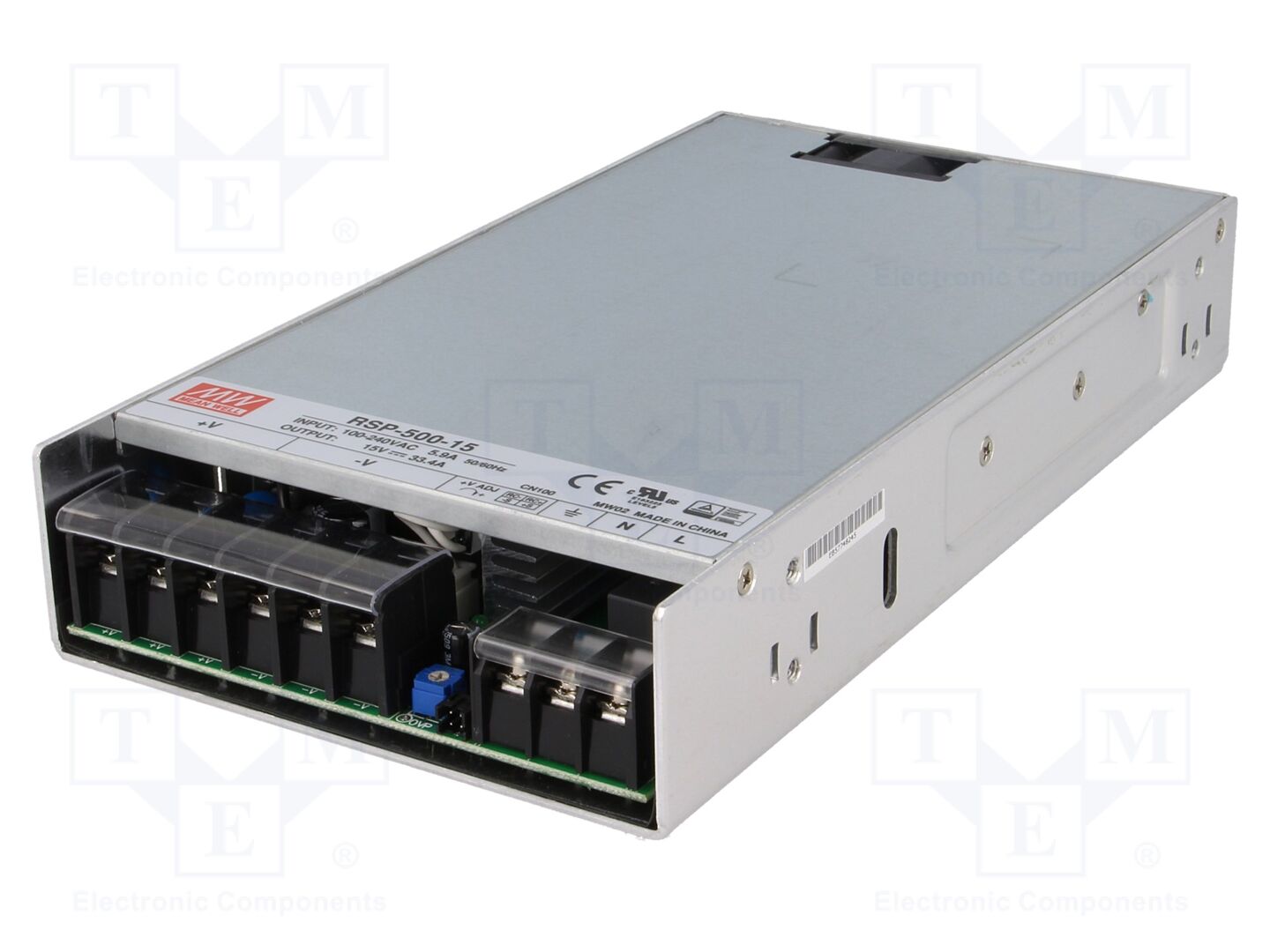 MEAN WELL RSP-500-15 Sisäänrakennettu kytkentävirtalähde 500W 15VDC