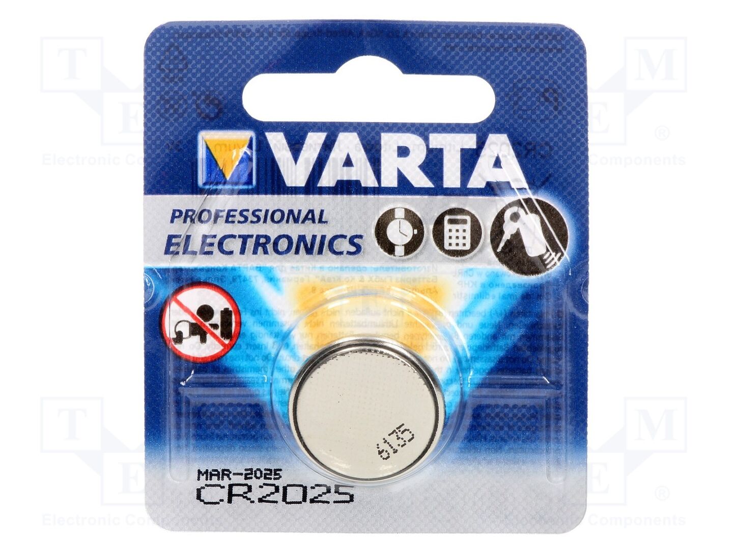VARTA BAT-CR2025/V-B1 Litiumparisto CR2025 3V (50 kpl erä)