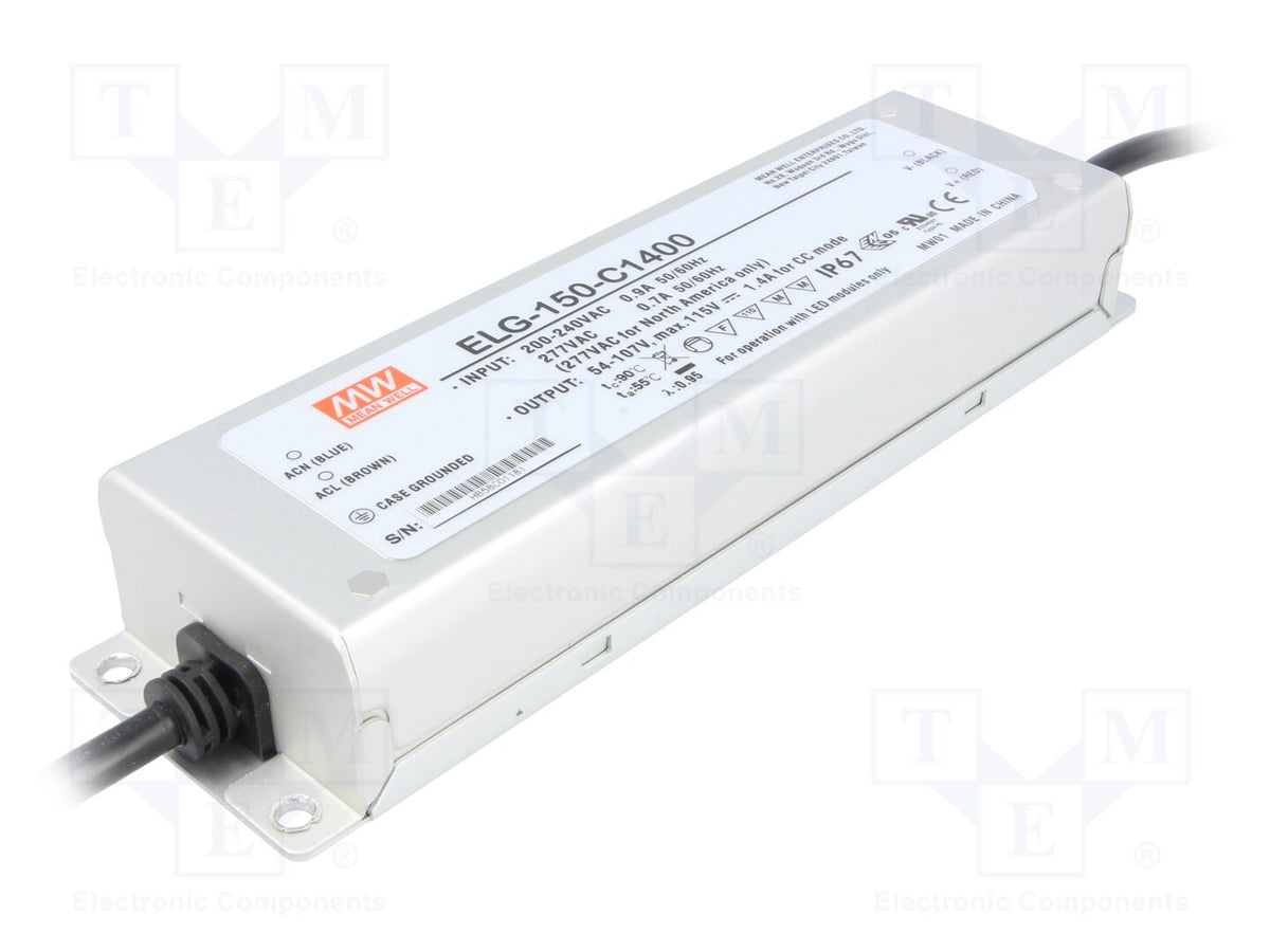 MEAN WELL ELG-150-C1400 LED-verkkolaite 149,8W 54-107VDC 1400mA IP67