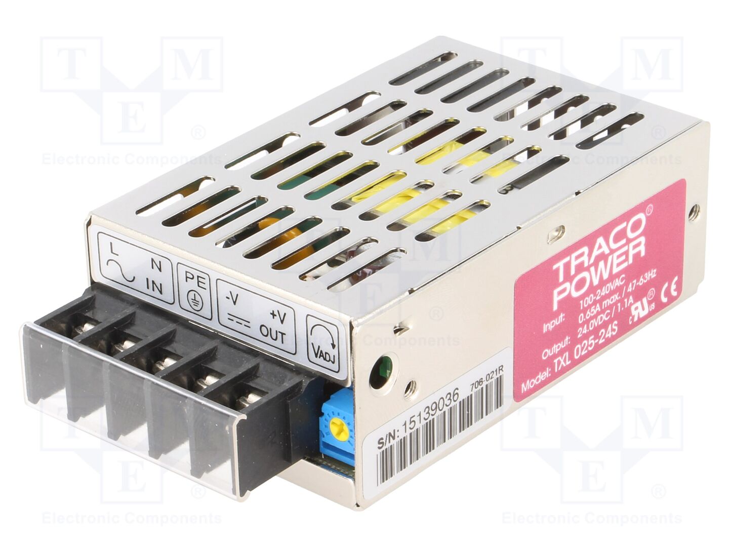 TRACO POWER TXL025-24S Sisäänrakennettu kytkentäsähkönsyöttö 25W 24VDC
