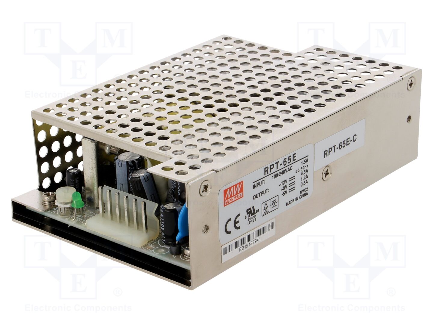 MEAN WELL RPT-65E-C Avoin kehikko kytkinlähde 62,5W 127-370VDC