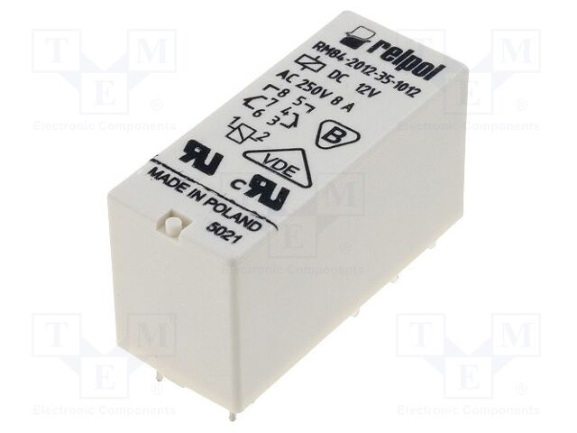 RELPOL RM84-2012-35-1012 Sähkömagneettinen rele 12VDC (50 kpl erä)