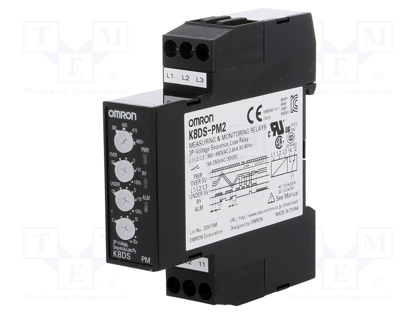 OMRON K8DS-PZ2 Jännitteenvalvontarele DIN-kisko