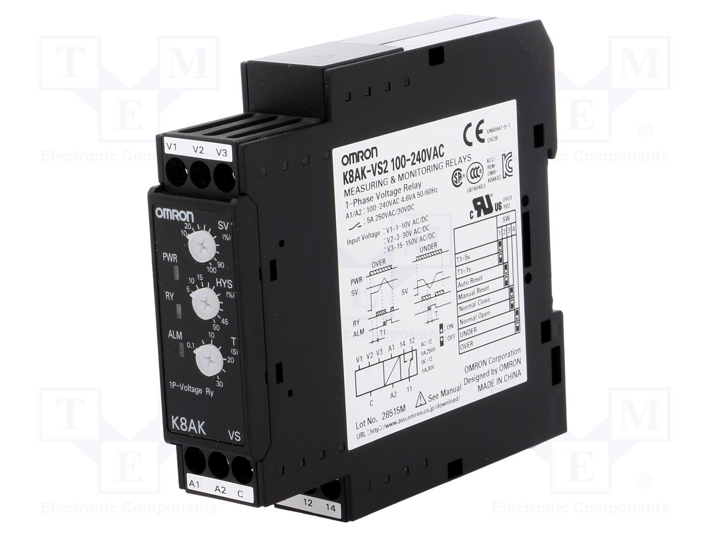 OMRON K8AK-VS2-230 Valvontarele 100-240VAC