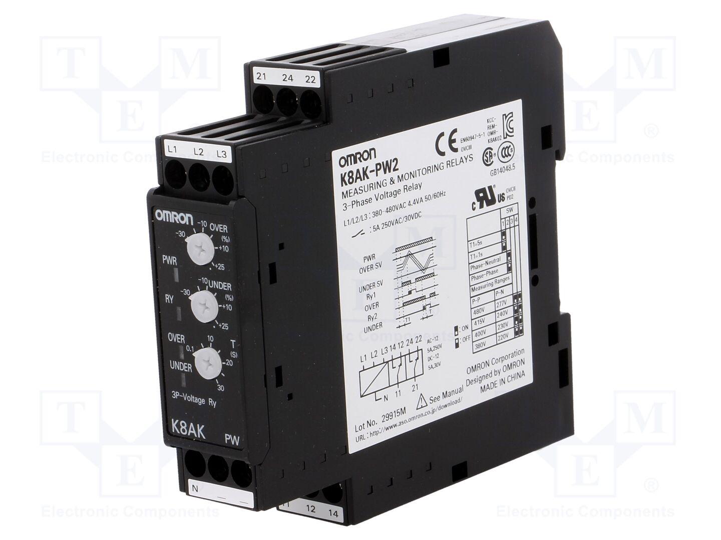 OMRON K8AK-PW2 Jännitteen valvontarele undervoltage,overvoltage