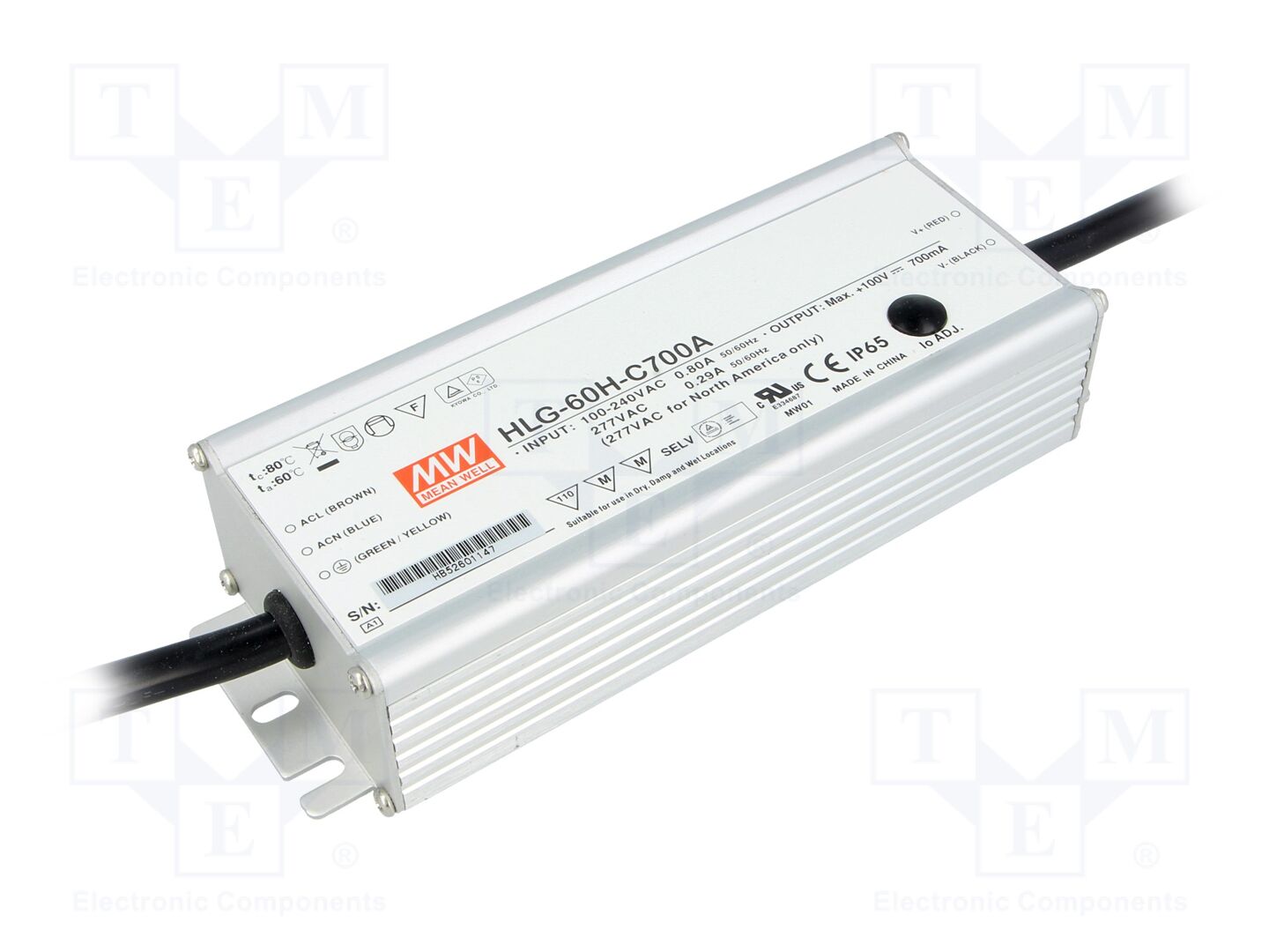 MEAN WELL HLG-60H-C700A LED-virtalähde 70W 50-100VDC 420-700mA