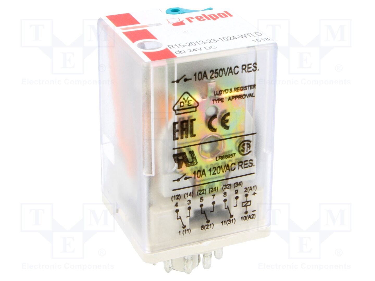 RELPOL R15-3P-24DCWTLD Sähkömagneettinen rele 24VDC