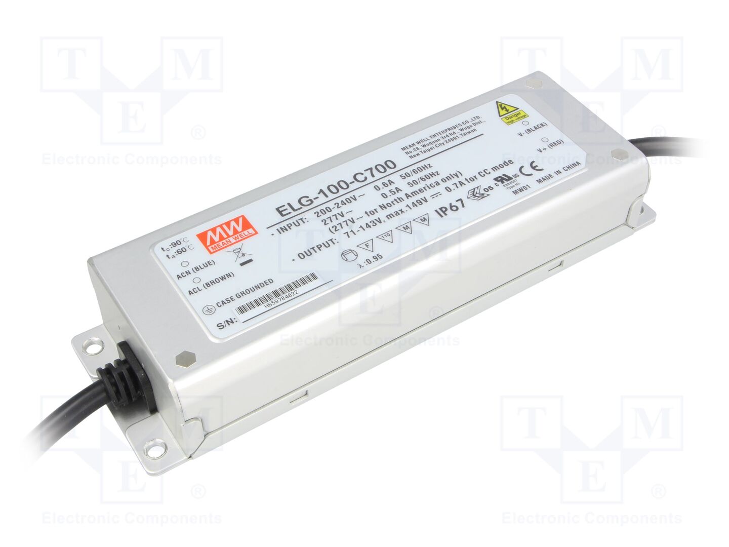 MEAN WELL ELG-100-C700 LED-virtalähde 100W 700mA