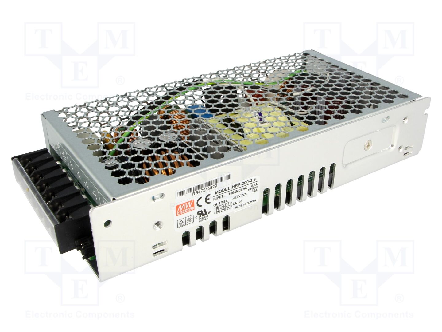 MEAN WELL HRP-200-3.3 Sisäänrakennettu kytkentävirtalähde 132W 3.3VDC