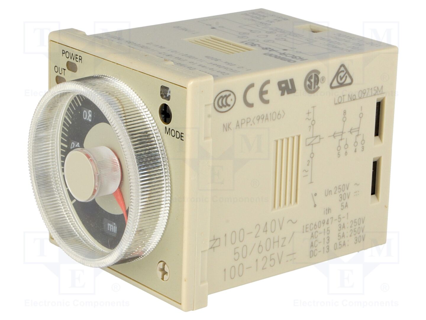 OMRON H3CR-A8-301-230 Analoginen ajastin 0,1s-600h