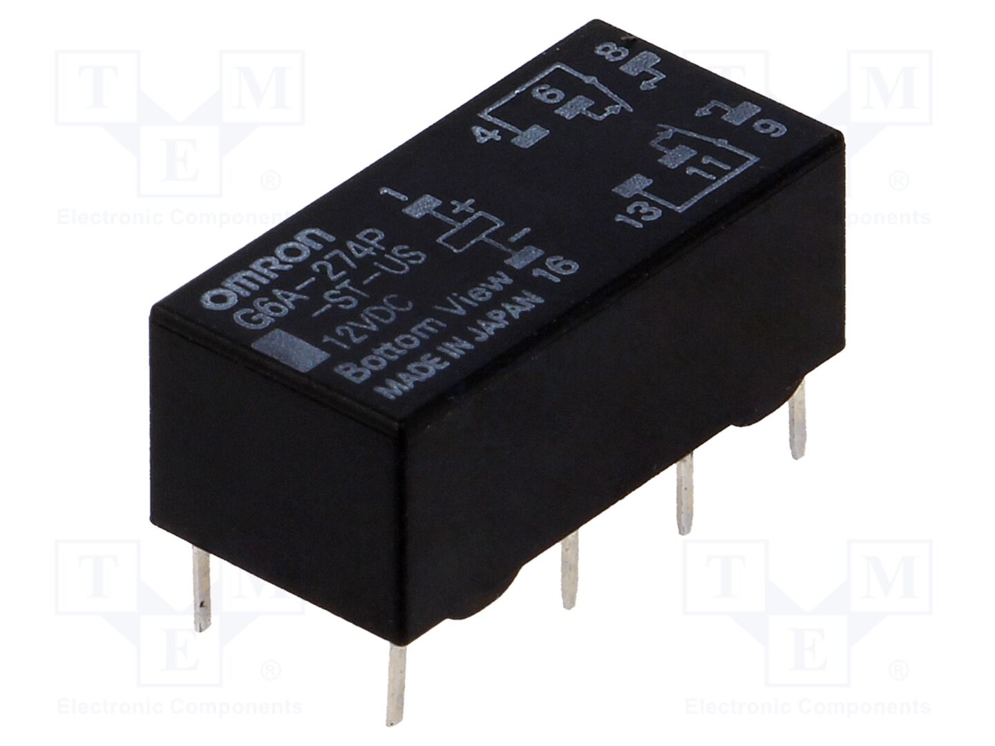 OMRON Electronic Components G6A-274PST-US12 Sähkömagneettinen rele 12VDC