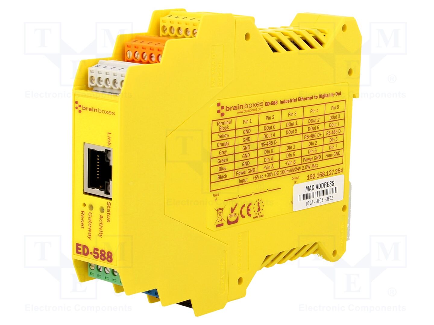 BRAINBOXES ED-588 Modbus-yhdyskäytävä 5-30VDC
