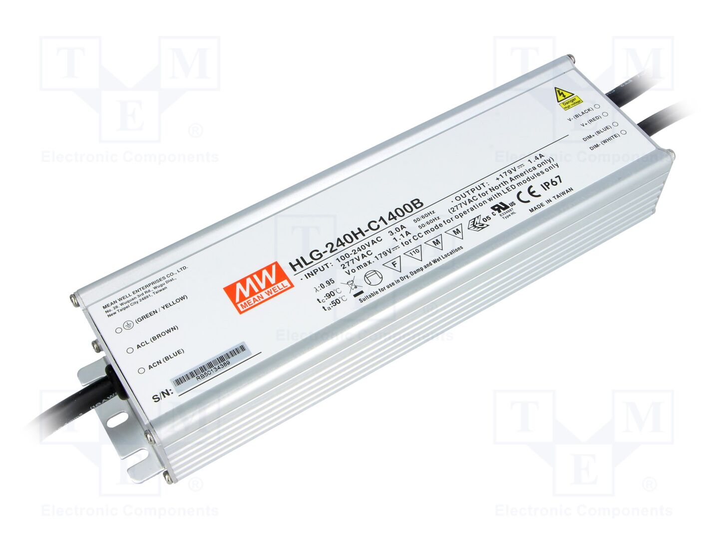 MEAN WELL HLG-240H-C1400B LED-virtalähde 240W 1400mA