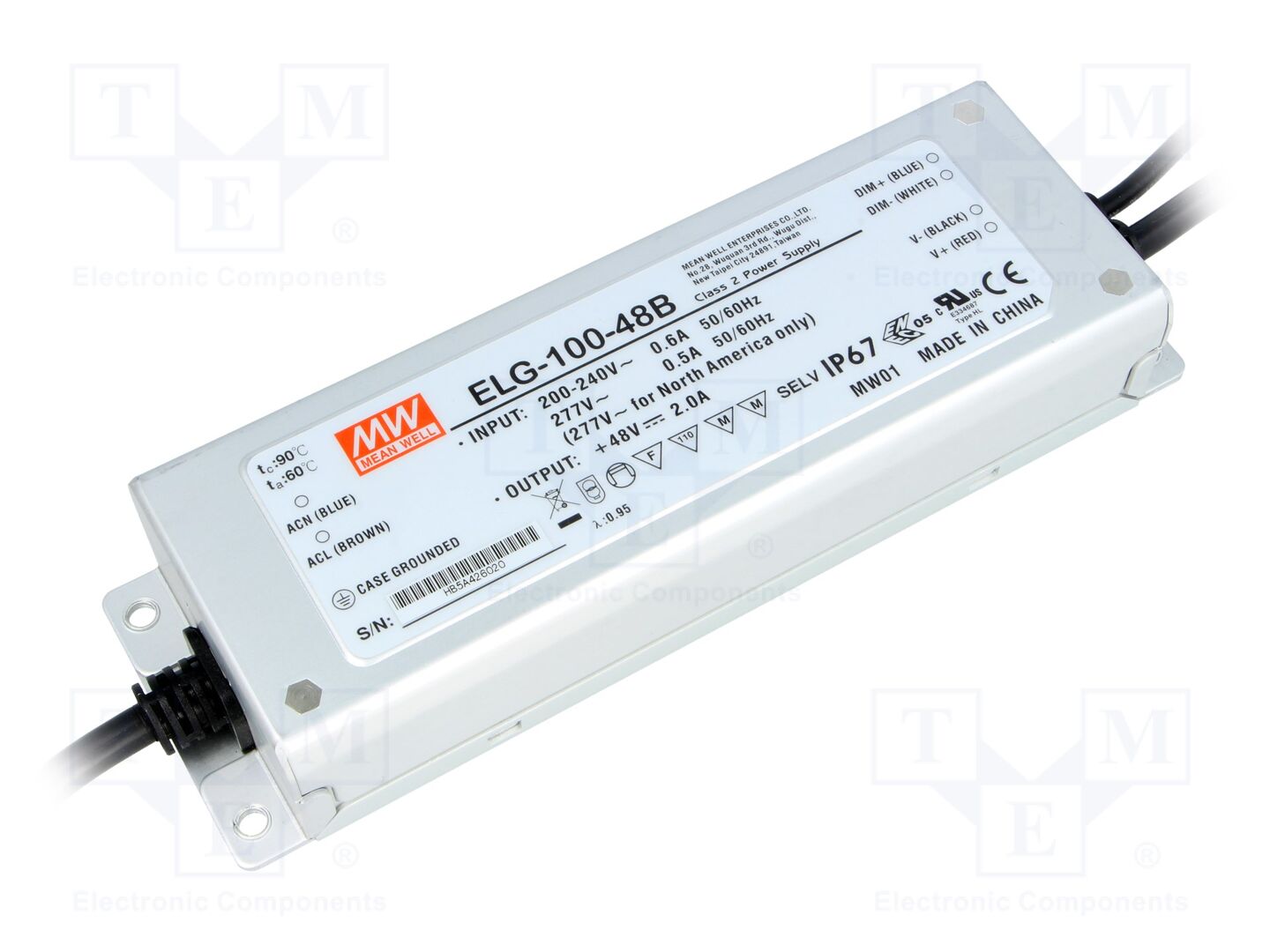MEAN WELL ELG-100-48B LED-virtalähde 96W 48VDC 2A IP67