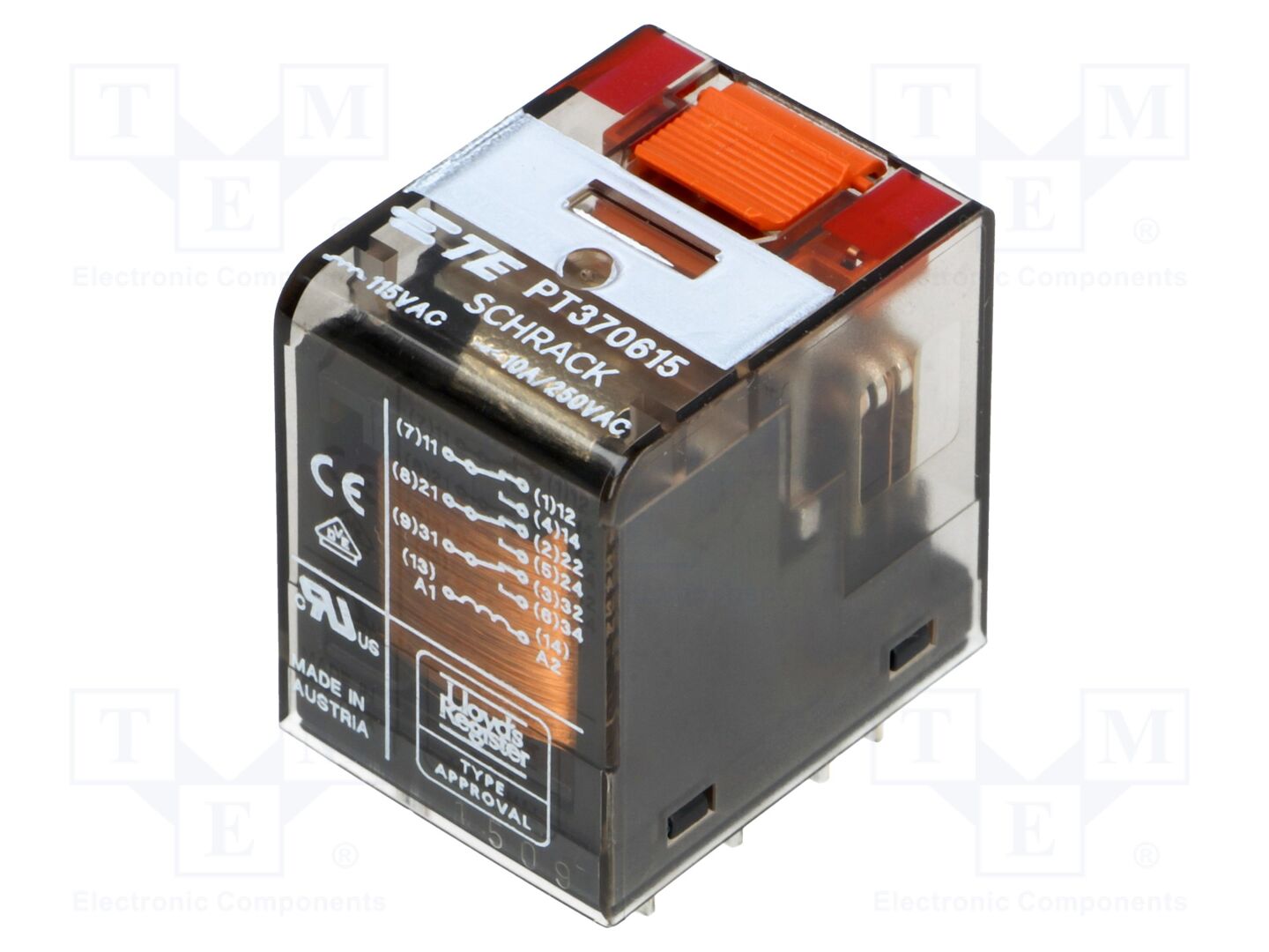 TE Connectivity PT370615 Sähkömagneettinen rele 115VAC