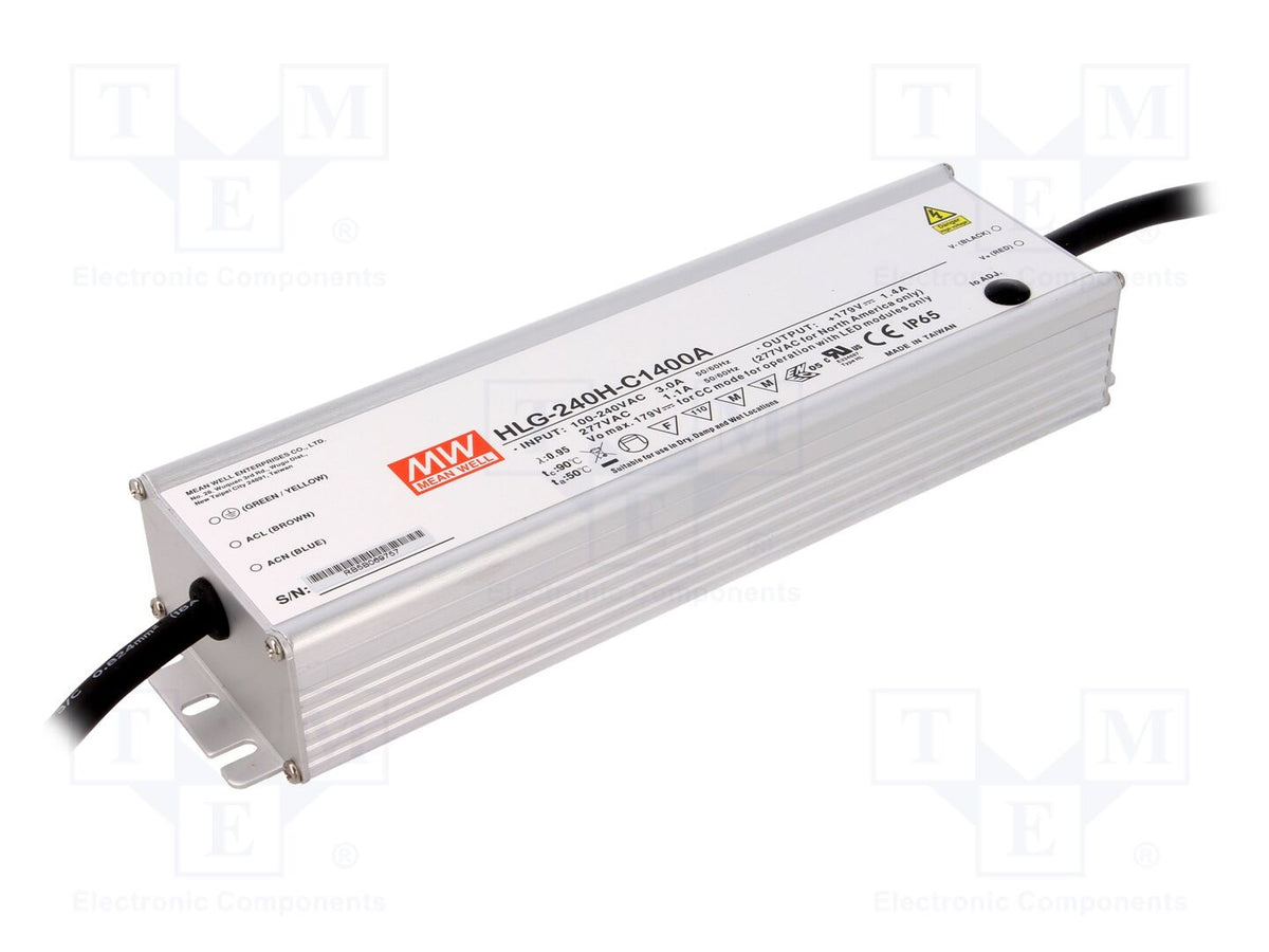 MEAN WELL HLG-240H-C1400A LED-virtalähde 250W 89-179VDC 700-1400mA