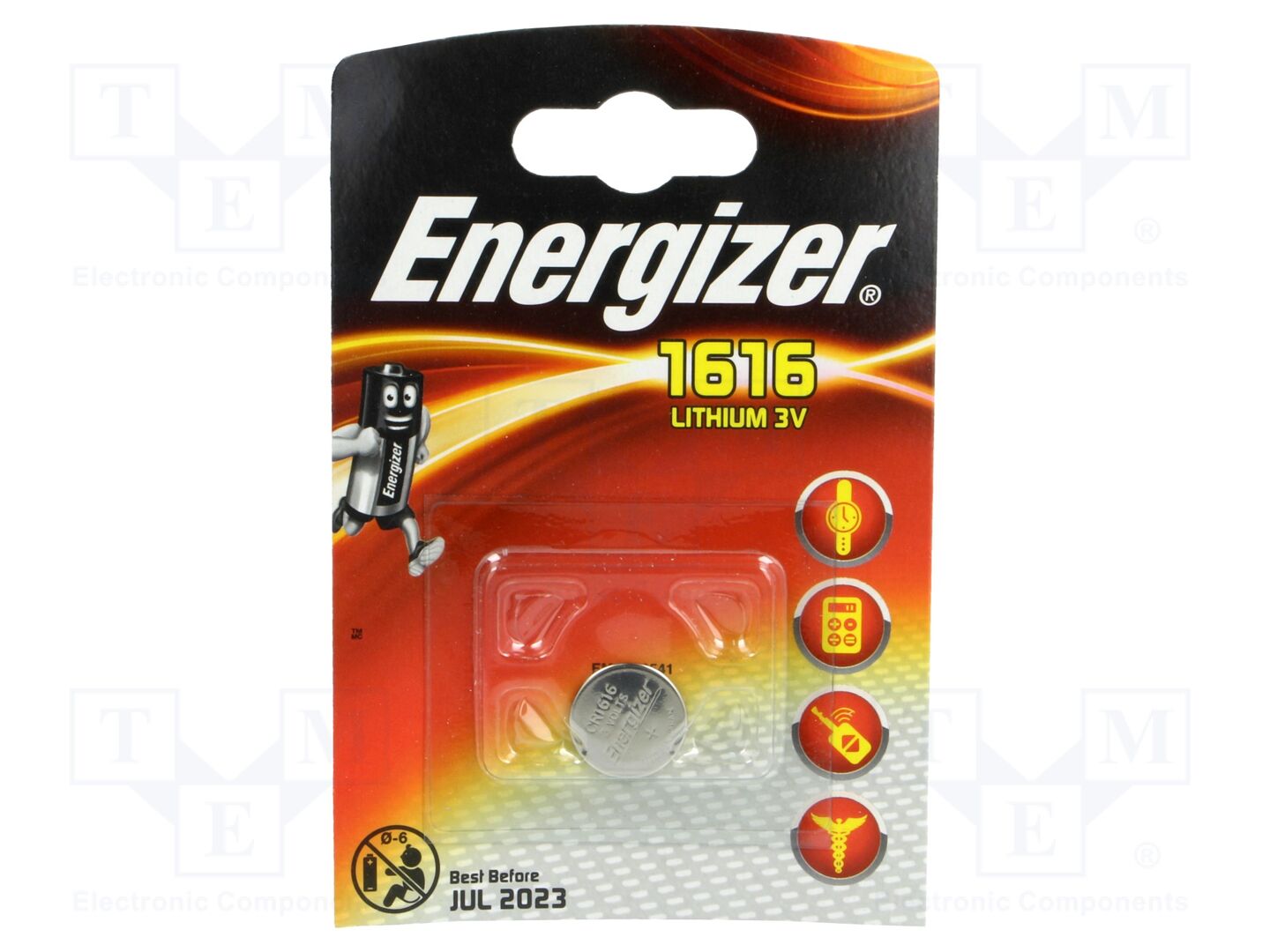 ENERGIZER BAT-CR1616/EG-B1 Litiumparisto 3V 55mAh (50 kpl erä)