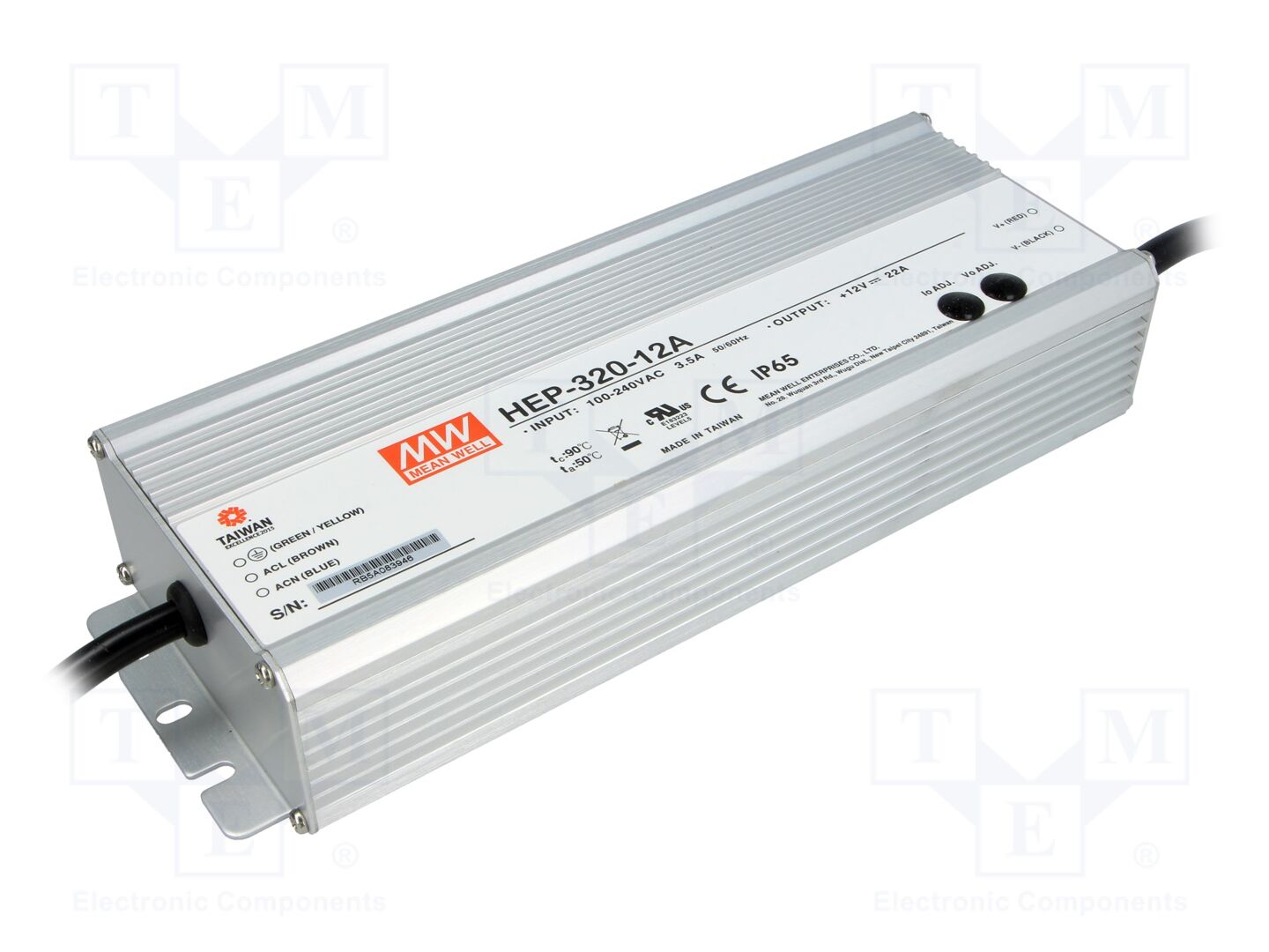 MEAN WELL HEP-320-12A Sisäänrakennettu kytkentäsähkölaite 264W 12VDC
