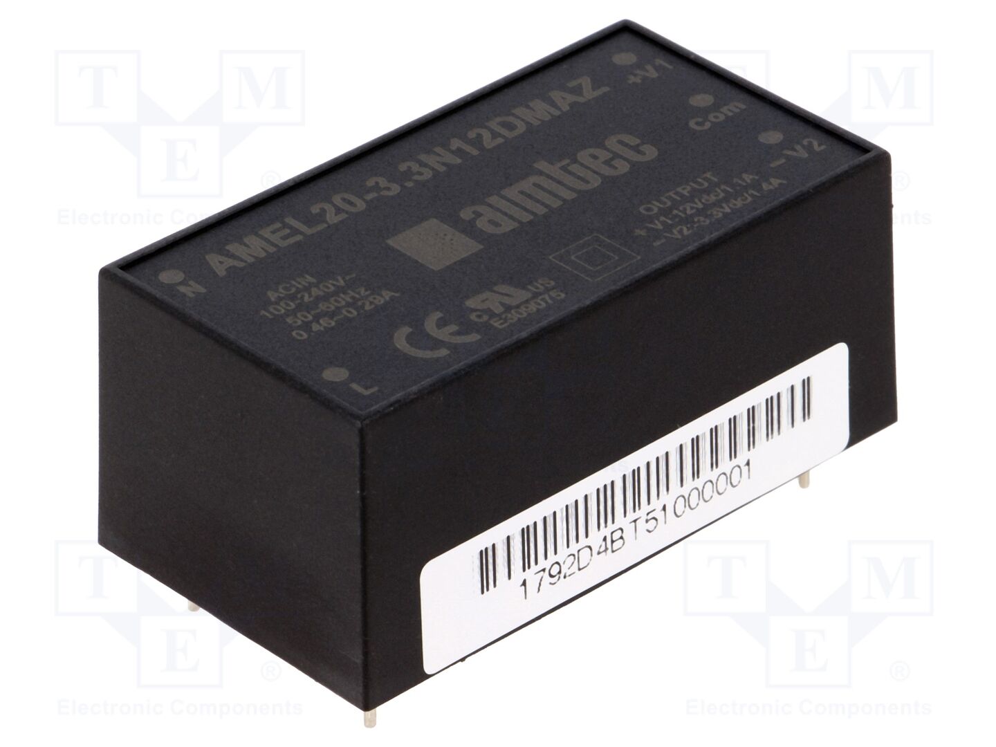 AIMTEC AMEL20-3.3N12DMAZ AC/DC-muunnin 18W