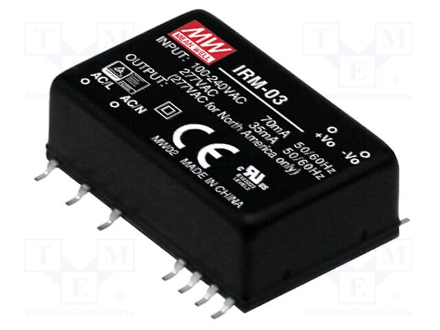 MEAN WELL IRM-03-3.3S AC/DC-muunnin 3W