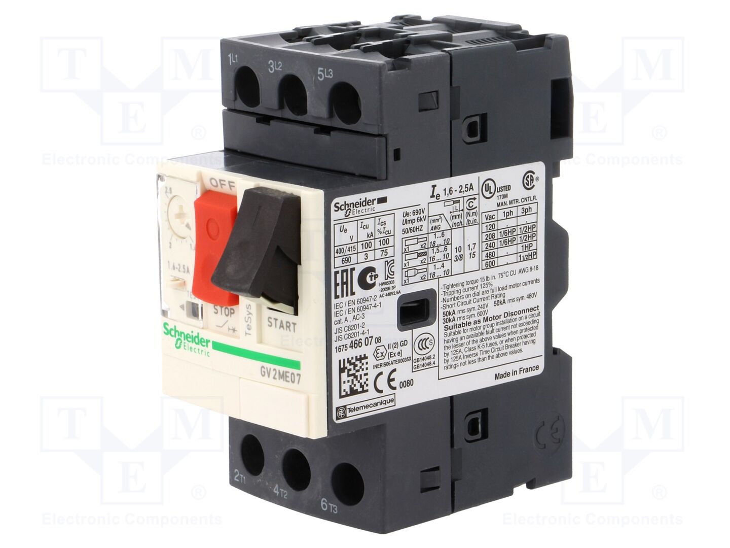 SCHNEIDER ELECTRIC GV2ME07 Moottorinsuojakatkaisija 0,75kW