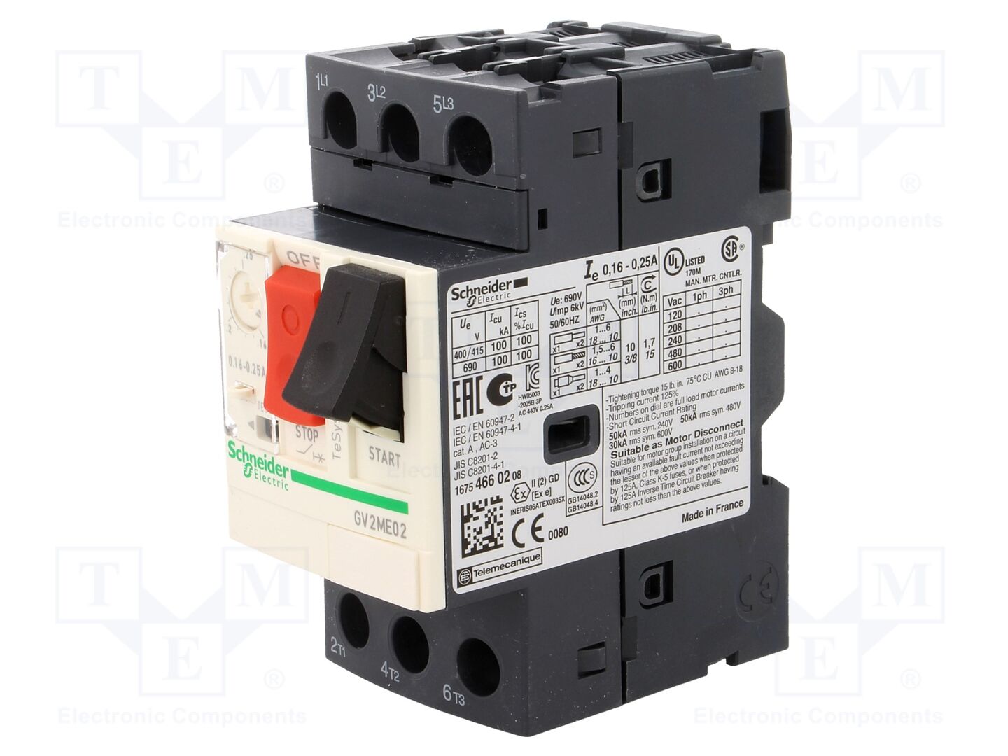 SCHNEIDER ELECTRIC GV2ME02 Moottorinsuojakatkaisija 0.06kW