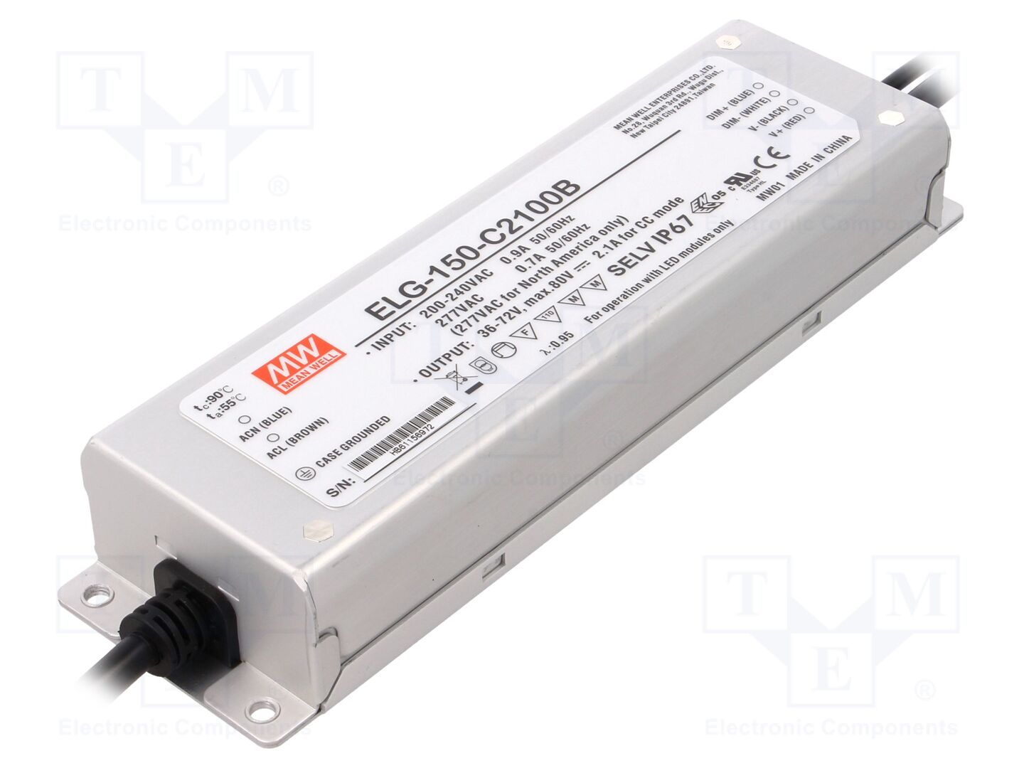 MEAN WELL ELG-150-C2100B LED-virtalähde 150W 36-72VDC 2100mA