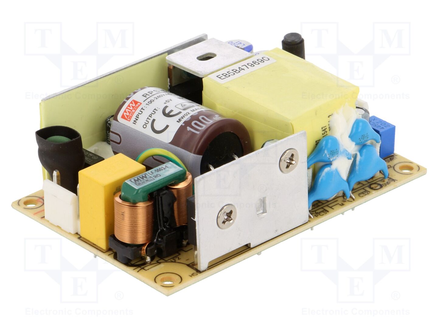 MEAN WELL RPS-65-5 Avoimen kehyksen kytkentävirtalähde 50W 5VDC