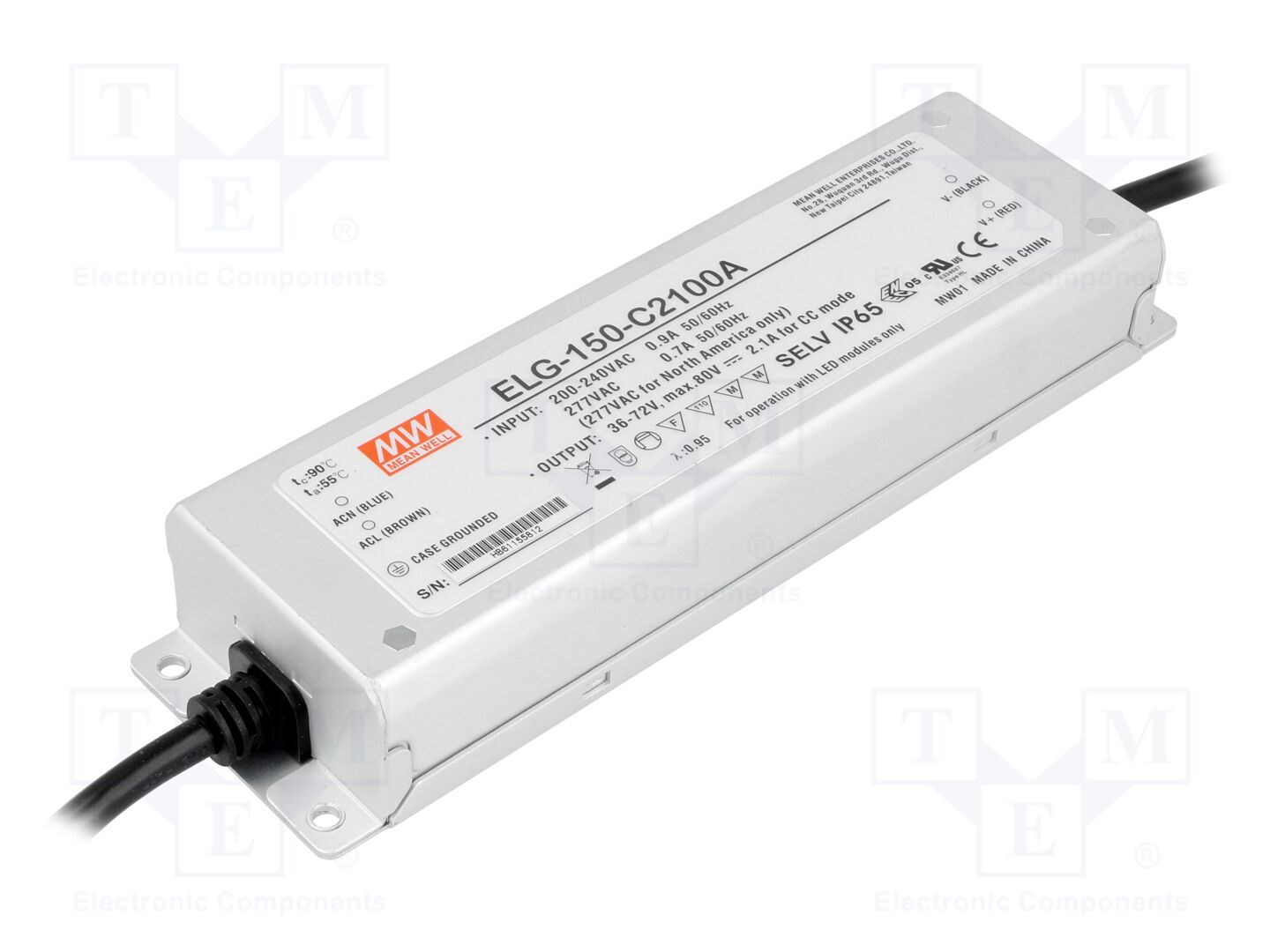 MEAN WELL ELG-150-C2100A LED-virtalähde 150W 36-72VDC 1050-2100mA