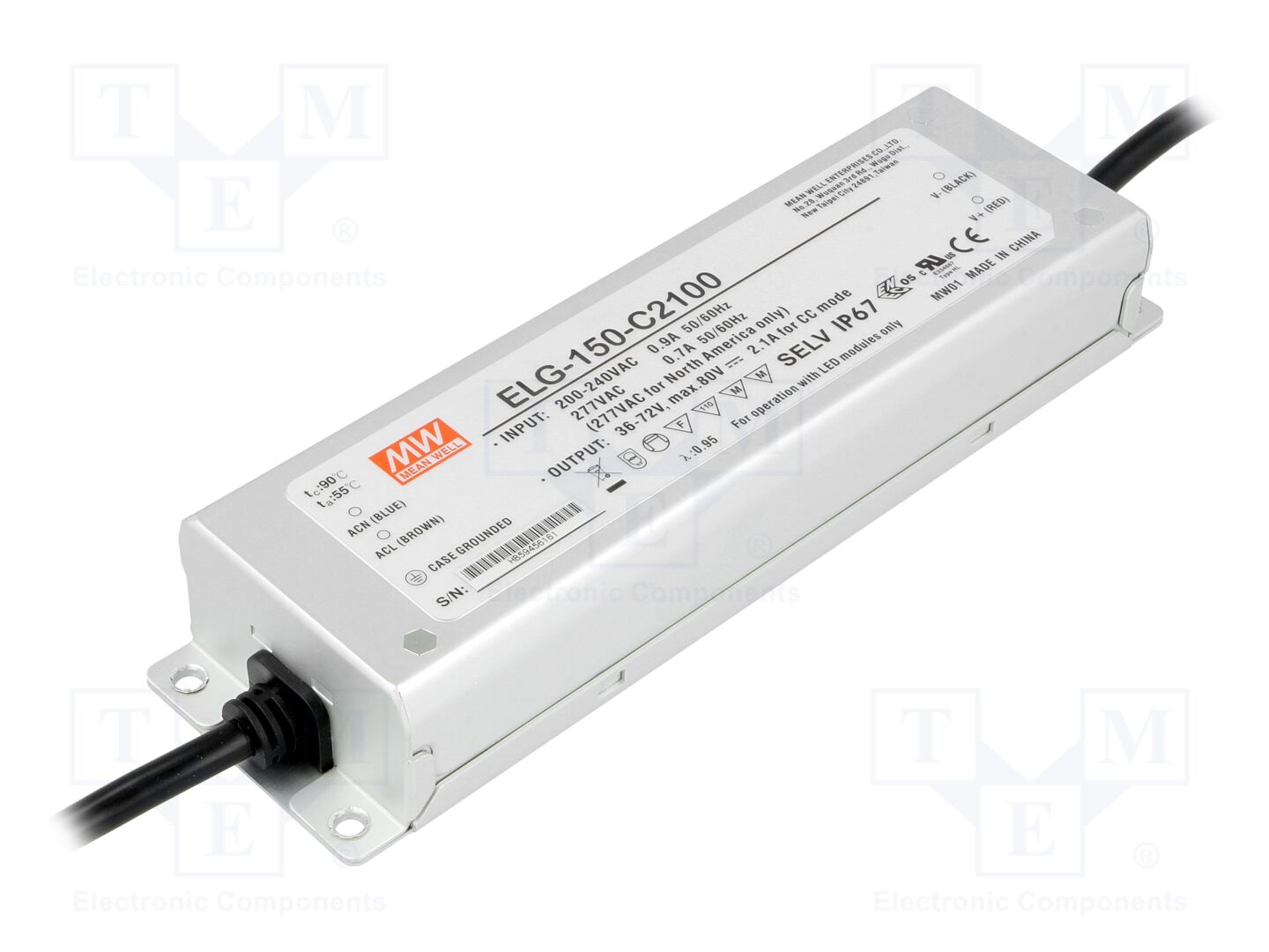 MEAN WELL ELG-150-C2100 LED-verkkolaite 151,2W 36-72VDC 2100mA