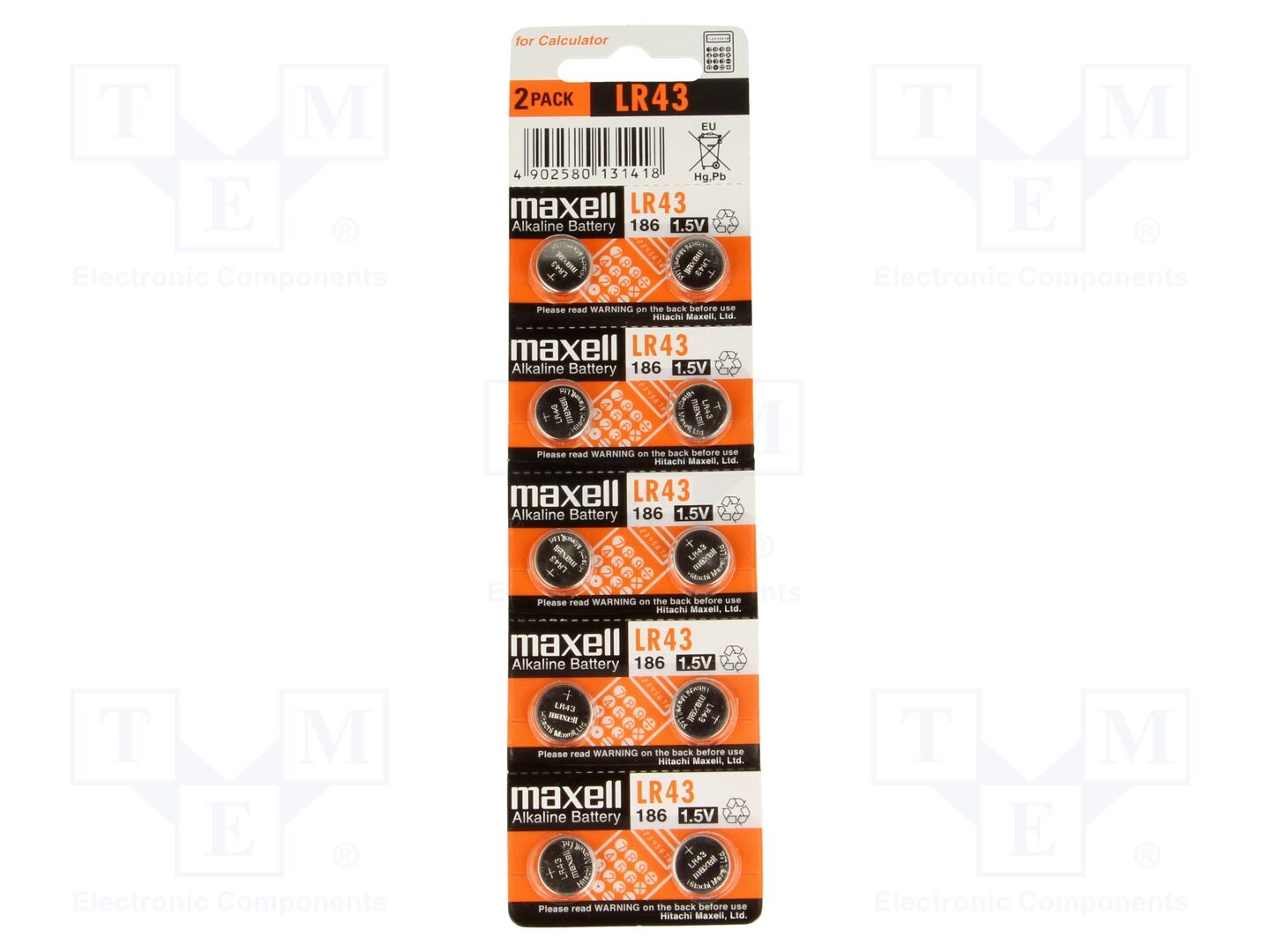 MAXELL BAT-LR43/MX-B10 Alkaliparisto 1.5V