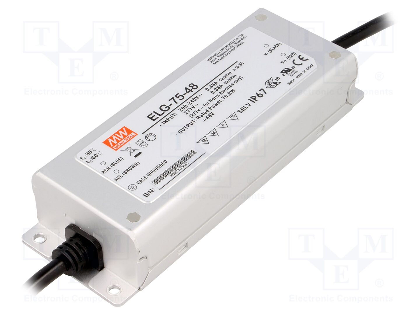 MEAN WELL ELG-75-48 LED-virtalähde 48VDC 1.6A