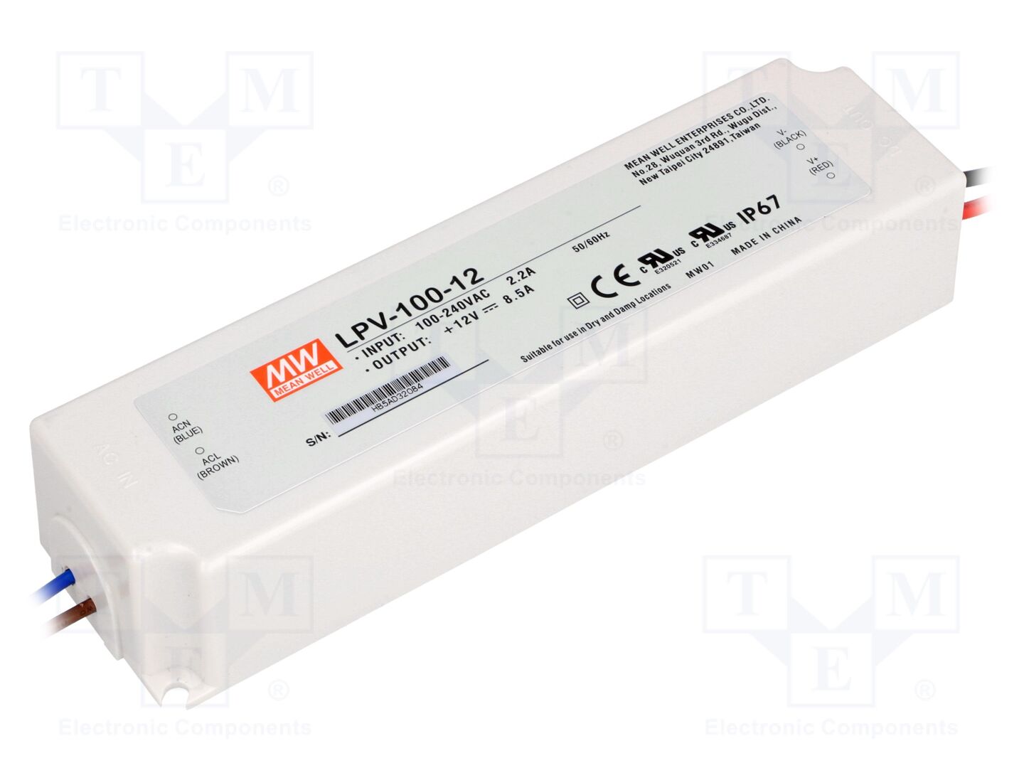 MEAN WELL LPV-100-12 LED-virtalähde 12VDC 8,5A 102W