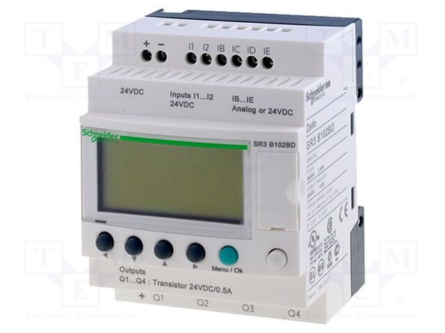 SCHNEIDER ELECTRIC SR3B102BD Ohjelmoitava rele IN: 6, OUT: 4