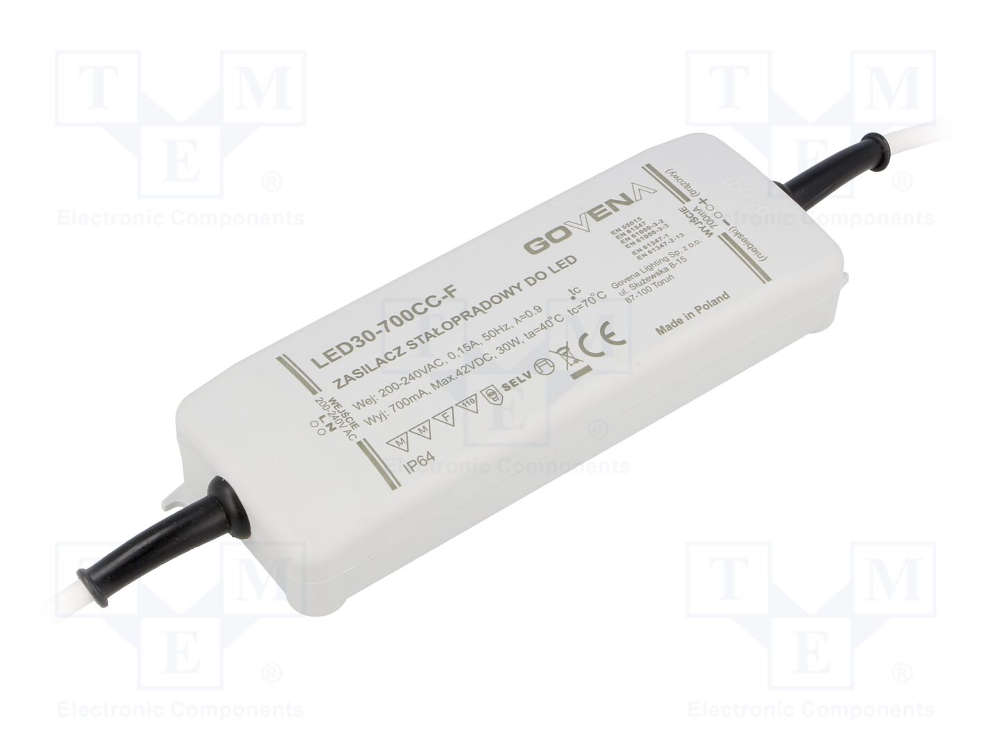 GOVENA Z-LED-30W-700CC-F LED-virtalähde 30W 700mA 10-50VDC