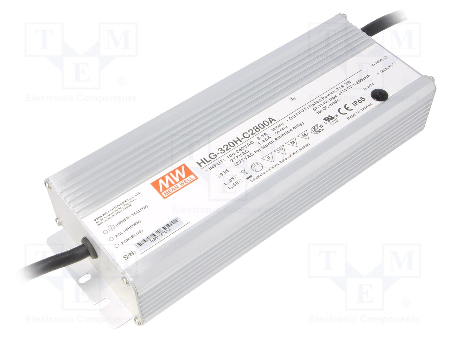 MEAN WELL HLG-320H-C2800A LED-verkkolaite 320W 57-114VDC 1400-2800mA