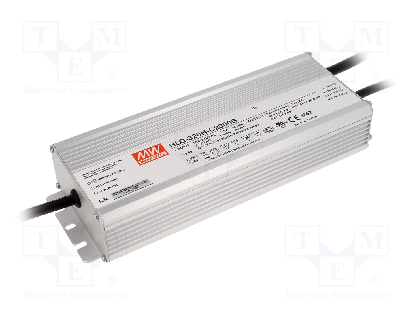 MEAN WELL HLG-320H-C2800B LED-verkkolaite 320W 57-114VDC 2800mA