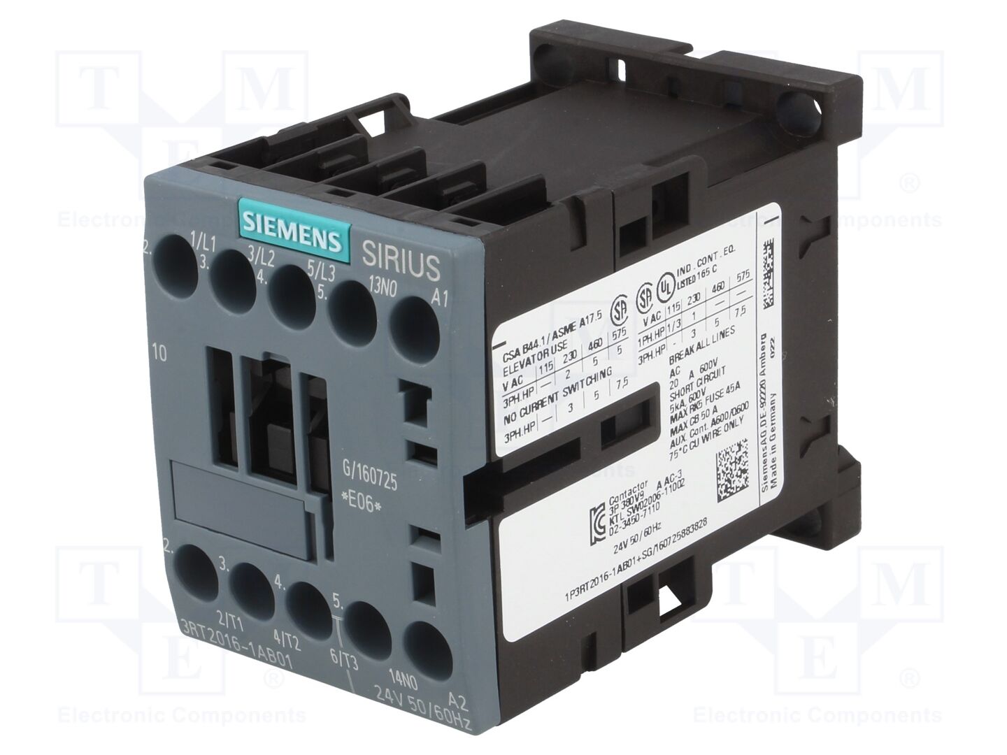 SIEMENS 3RT2016-1AB01 Kontraktori 9A