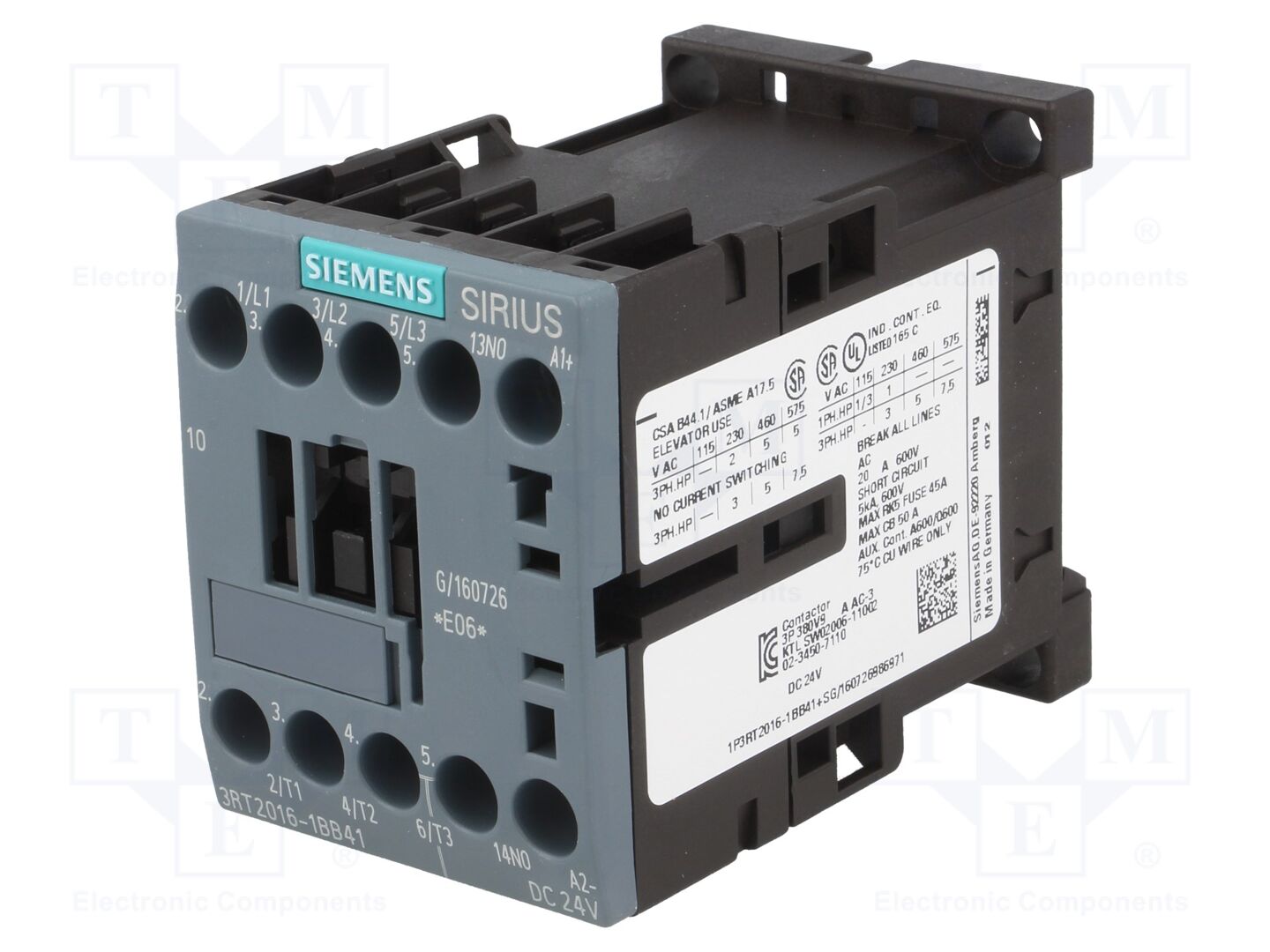 SIEMENS 3RT2016-1BB41 Kontaktori 9A