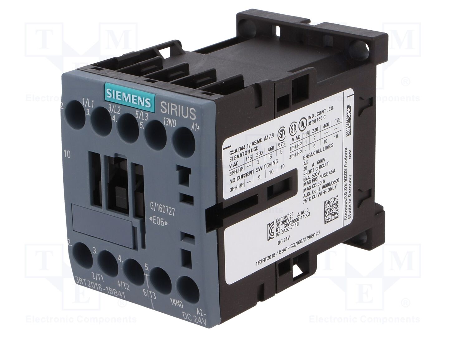 SIEMENS 3RT2018-1BB41 Kontraktori 17A