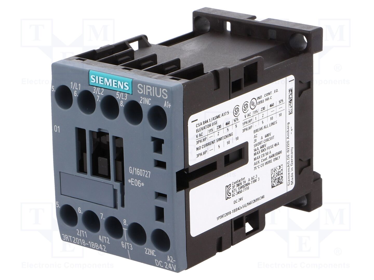 SIEMENS 3RT2018-1BB42 Kontraktori 17A