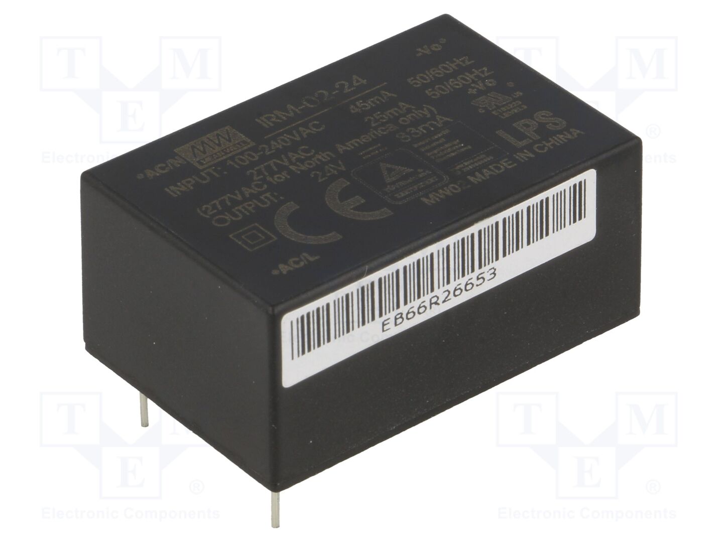 MEAN WELL IRM-02-24 PCB AC/DC -muunnin 2W 24VDC