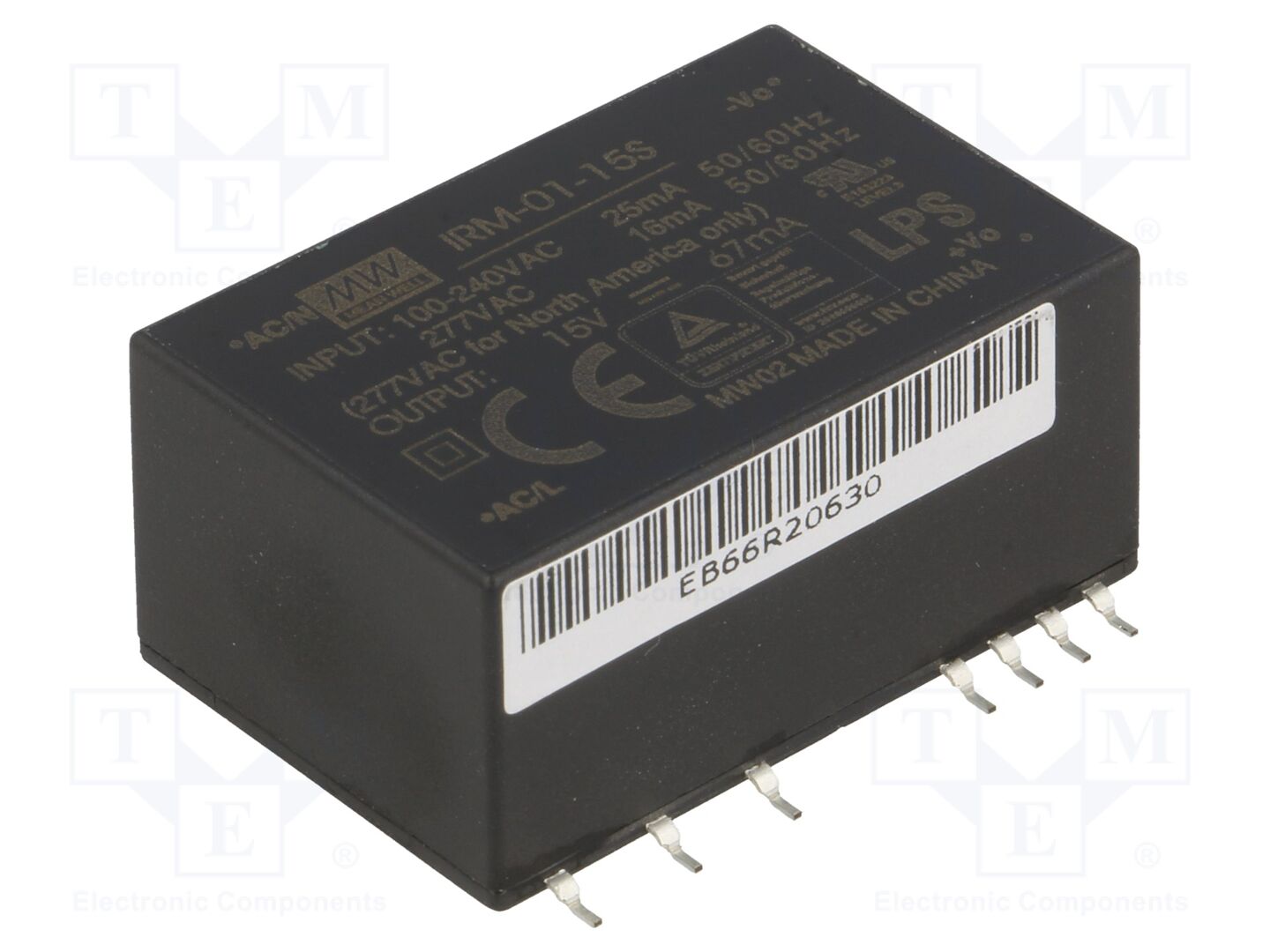 MEAN WELL IRM-01-15S AC/DC-muunnin 1W 15VDC