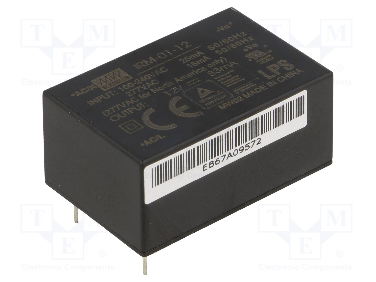 MEAN WELL IRM-01-12 PCB AC/DC muunnin 1W 12VDC