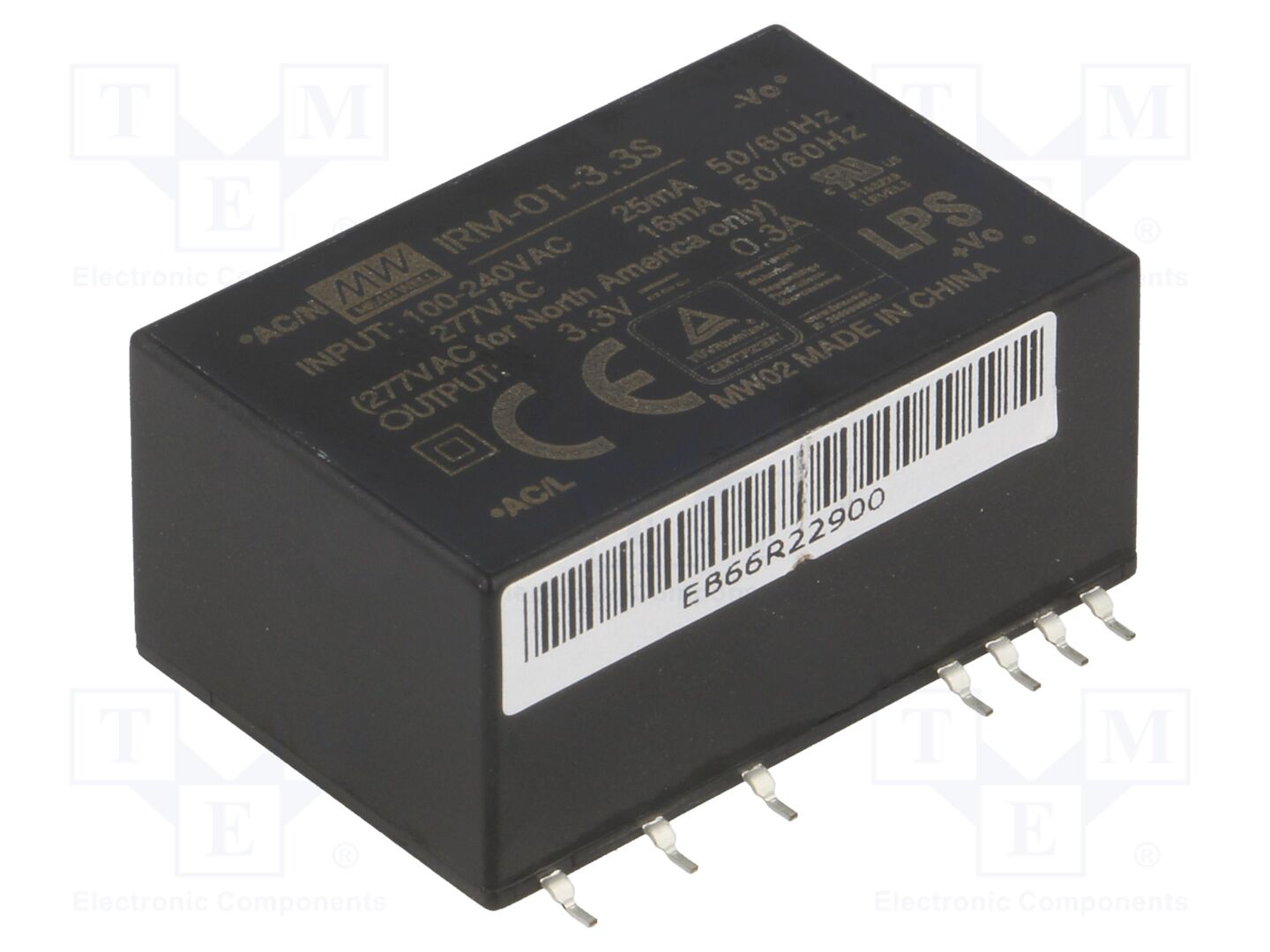 MEAN WELL IRM-01-3.3S PCB AC/DC muunnin 1W