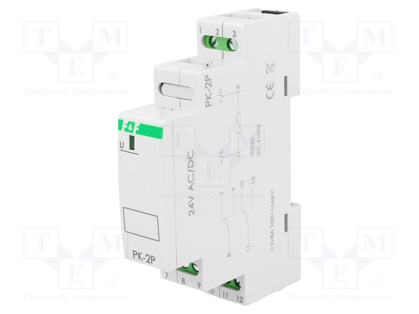 F&F PK-2P-24V Asennusrele 24VAC, 24VDC