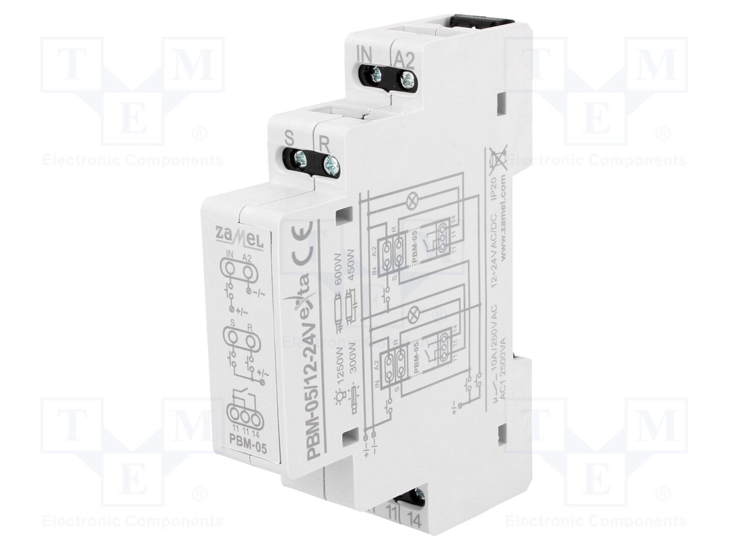 ZAMEL PBM-05/12-24V Asennusrele 250VAC