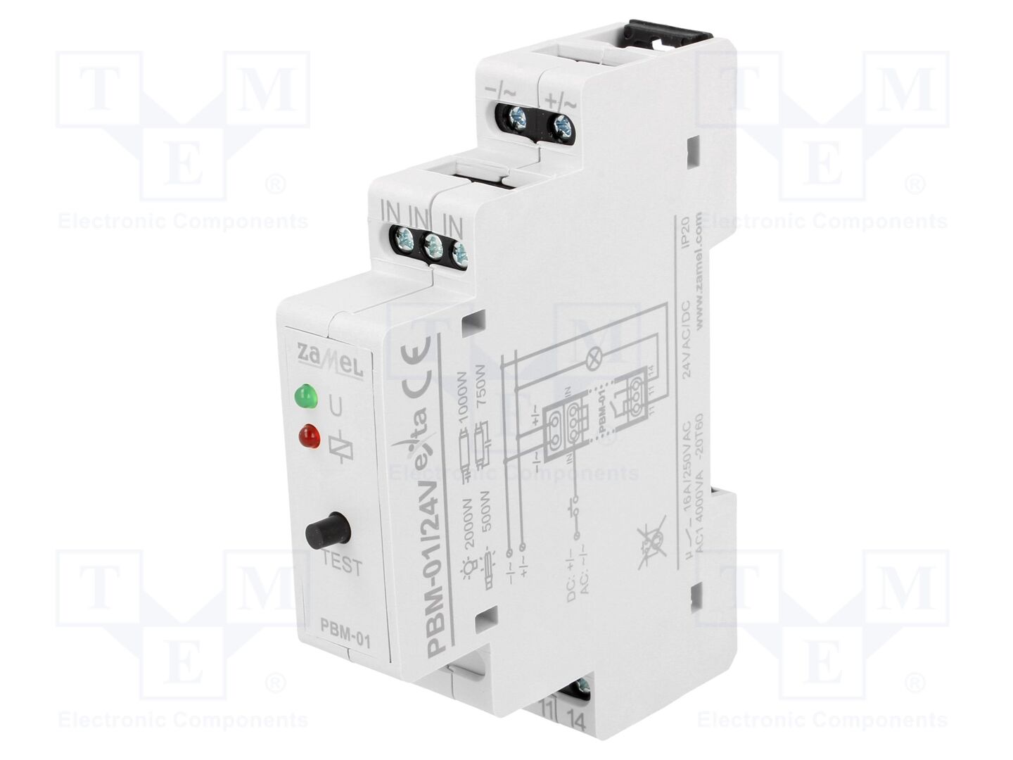 ZAMEL PBM-01/24V Asennusrele 24VAC/24VDC