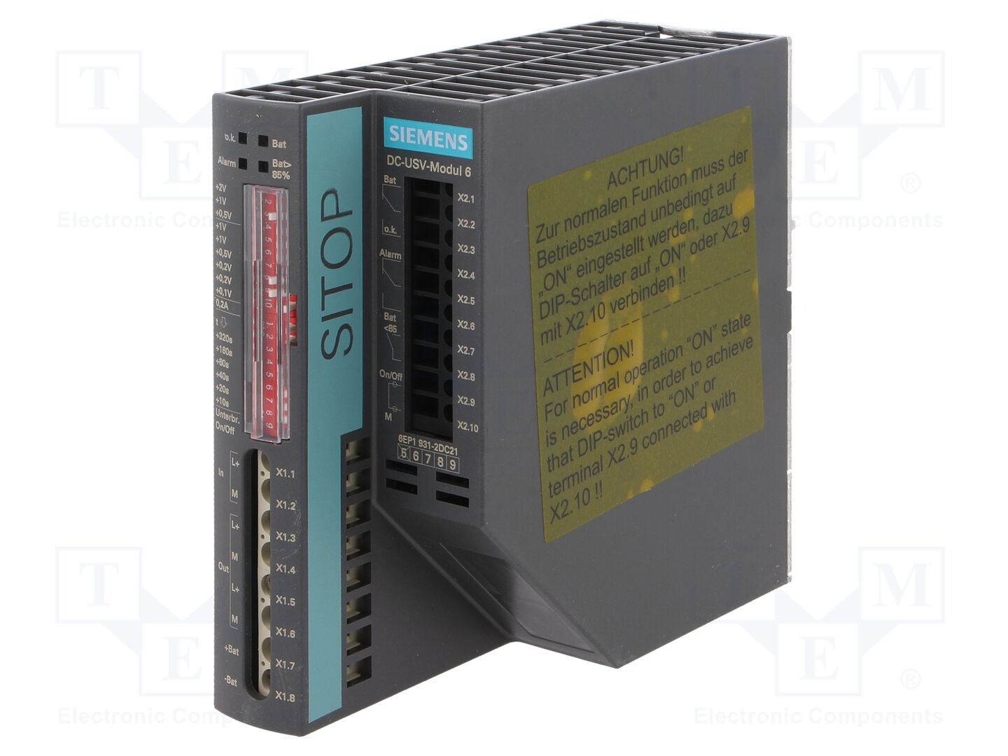 SIEMENS 6EP1931-2DC21 DIN-kiskoon asennettava UPS-virtalähde 24VDC 6A